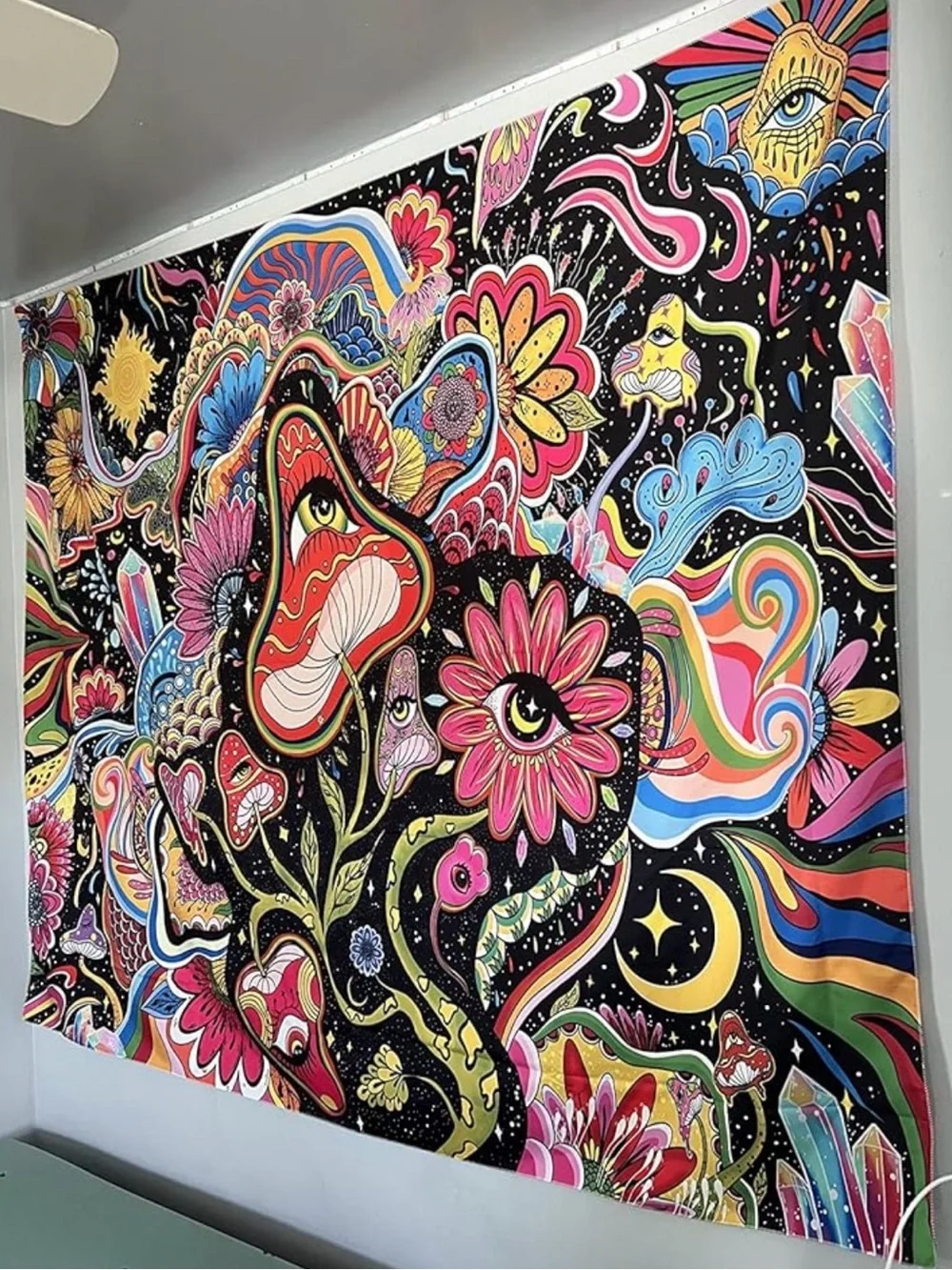 Lunerfex colorful Mushroom, Flower Tapestry